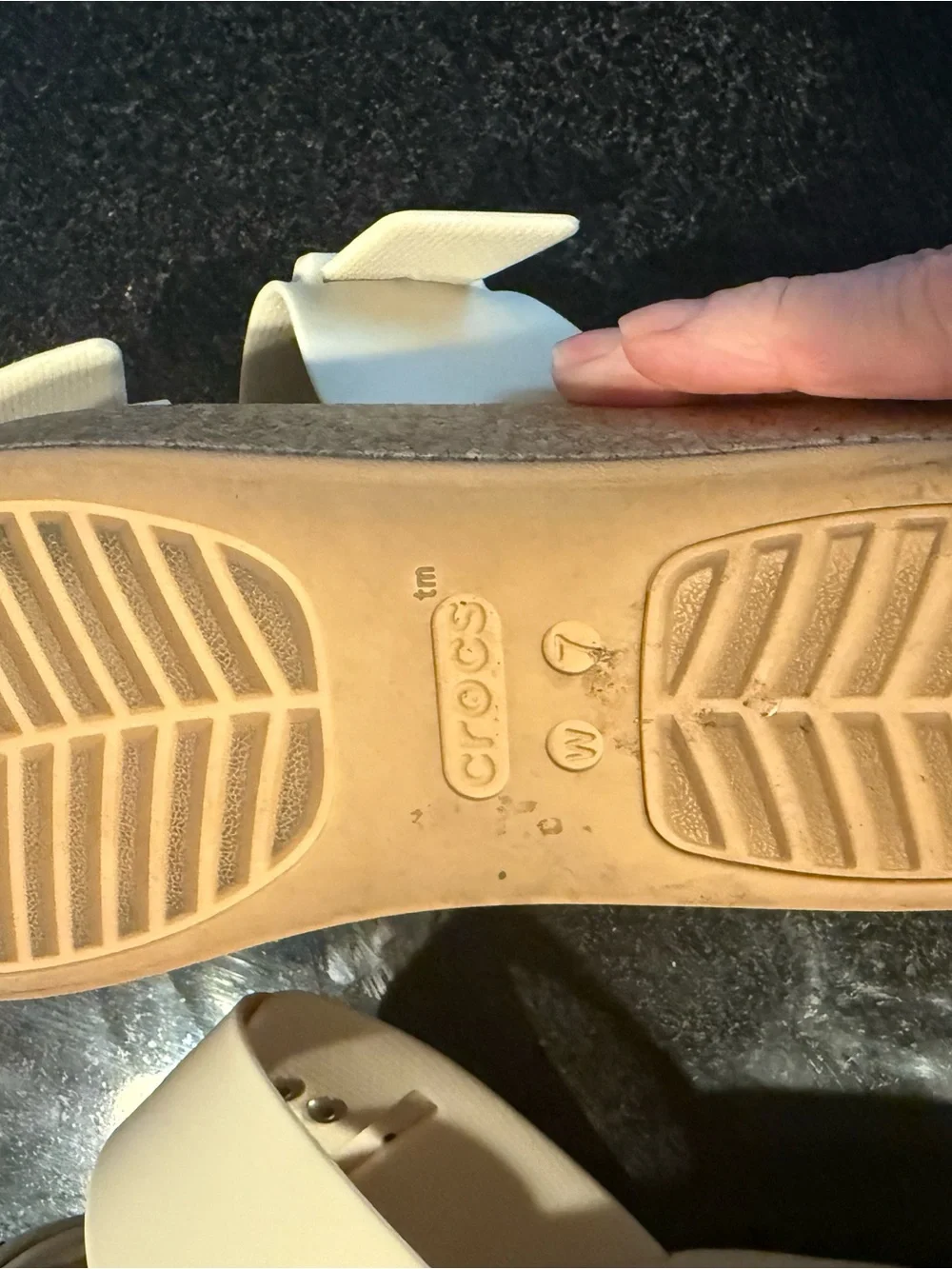 CROCS Women's Cream Double-Buckle Platform Slide Sandals